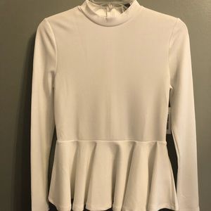 White Peplum Top